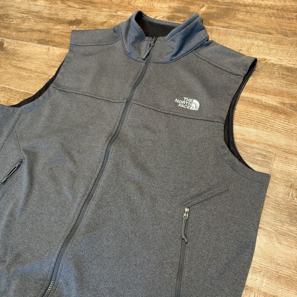 The North Face Vest Mens XL Gray WindWall Softshell Full Zip Active Outdoor